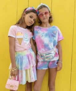 Lola + The Boys Tie Dye Patch Short Set Girls