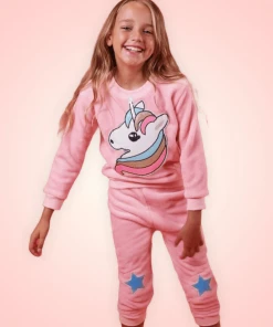Lola + The Boys Girls Unicorn Velour Star Set