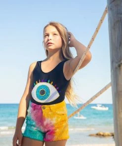 Lola + The Boys Bubble Gum Tie Dye Shorts Girls