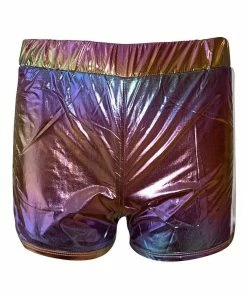 Lola + The Boys Racer Stripe Metallic Track Shorts