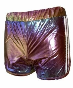 Lola + The Boys Racer Stripe Metallic Track Shorts