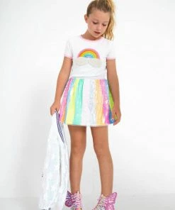 Lola + The Boys New Arrivals Sequin Stripe Skirt