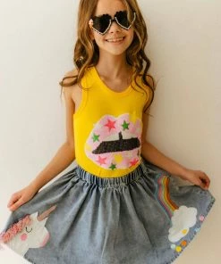 Lola + The Boys Unicorn Denim Dream Skirt