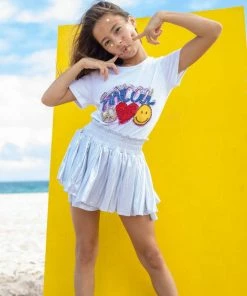 Lola + The Boys Metallic Skort