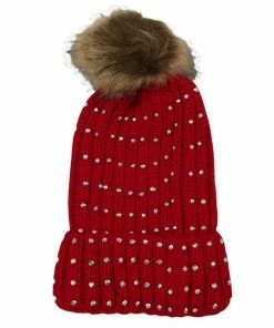 Lola + The Boys New Arrivals Studded Red Hat