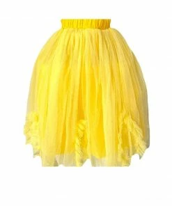 Lola + The Boys Sunny Tulle Ruffle Midi Skirt New Arrivals