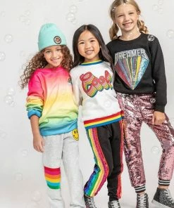 Lola + The Boys Beaded Dreamer Patch Sweatshirt Girls