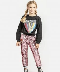 Lola + The Boys Beaded Dreamer Patch Sweatshirt Girls