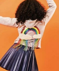 Lola + The Boys Crystal Rainbow Rain Hoodie