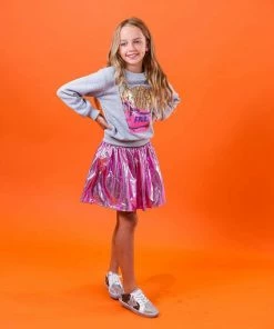 Lola + The Boys Girls French Fries Grey Sweatshirt