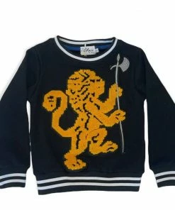 Lola + The Boys Lions Crest Navy Crewneck