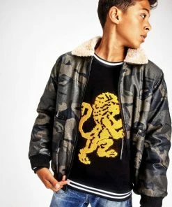 Lola + The Boys Lions Crest Navy Crewneck