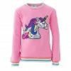 Lola + The Boys Girls Metallic Unicorn Sweatshirt