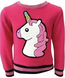 Lola + The Boys New Arrivals Rainbow Crystal Unicorn Sweatshirt