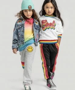 Lola + The Boys Rainbow Ombre Sweatshirt Girls