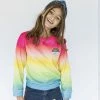 Lola + The Boys Rainbow Ombre Sweatshirt Girls
