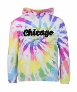 Lola + The Boys Rainbow Tie Dye Chicago Hoodie Girls