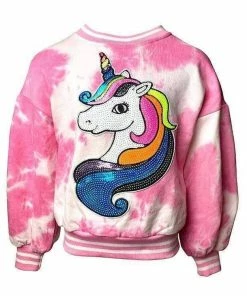 Lola + The Boys Rainbow Unicorn Strawberry Swirl Sweatshirt