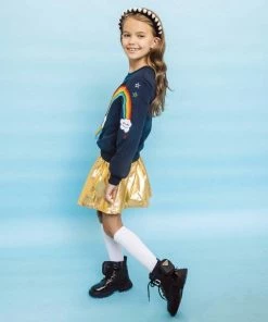 Lola + The Boys New Arrivals Smiley Cloud Rainbow Sweatshirt