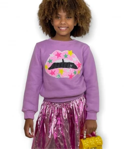 Lola + The Boys Star Lips Sweatshirt New Arrivals