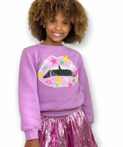 Lola + The Boys Star Lips Sweatshirt New Arrivals