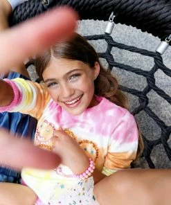 Lola + The Boys Tie Dye Smiley Sweater Girls