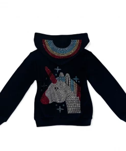 Lola + The Boys Girls Wanderlust Crystal Unicorn Hoodie