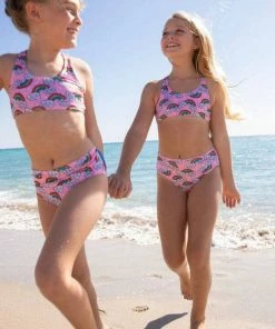 Lola + The Boys Girls Double Rainbow 2 Piece Swimsuit