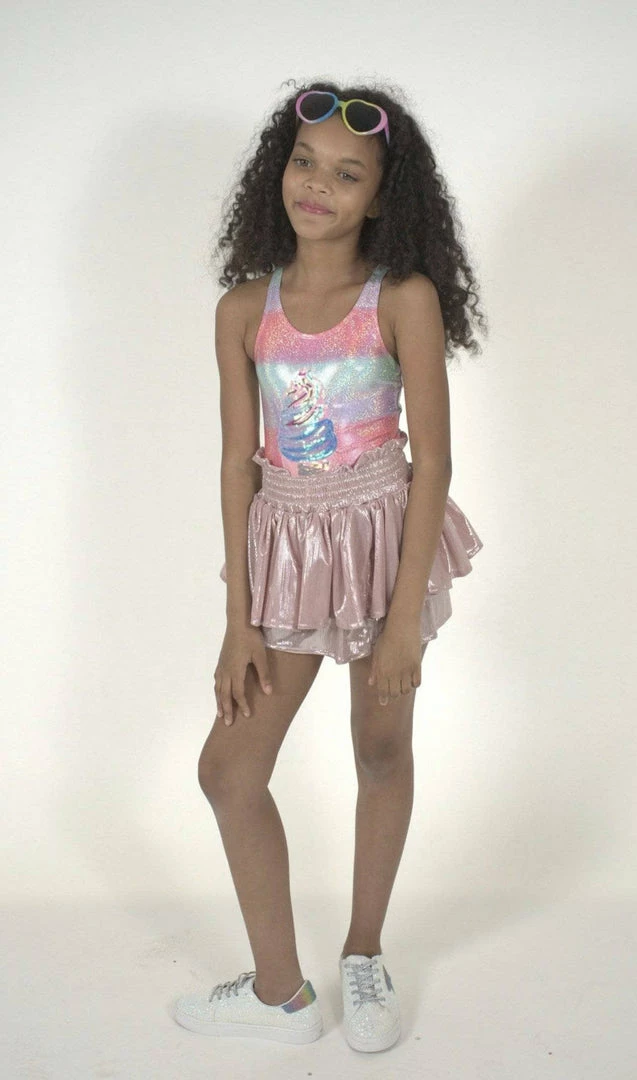 Discount 💯 Lola + The Boys Metallic Ice Cream One Piece Swim 🌟 5 Lola + The Boys Metallic Ice Cream One Piece Swim