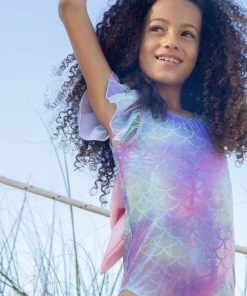 Lola + The Boys Girls Mermaid Bow Swimsuit