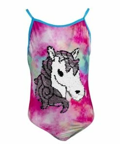 Lola & The Boys Unicorn Flip Tie Dye Swimsuit