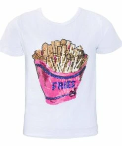 Lola + The Boys New Arrivals French Fries Sequin T-Shirt