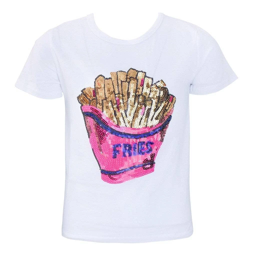 Cheap ๐ Lola + The Boys New Arrivals French Fries Sequin T-Shirt ๐ฅ 4 Lola + The Boys New Arrivals French Fries Sequin T-Shirt
