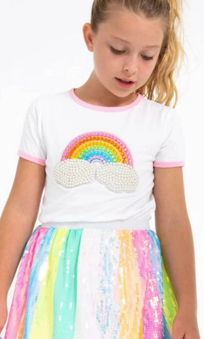Hot Sale โญ Lola + The Boys Rainbow Pearl Patch T ๐ Shirt ๐ 3 Lola + The Boys Rainbow Pearl Patch T Shirt