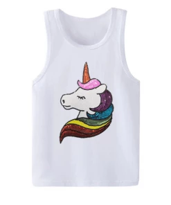 Lola + The Boys Sequin Rainbow Unicorn Tank