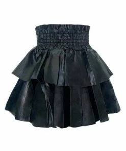Lola + The Boys Layered Vegan Leather High Waist Skirt