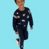 Lola + The Boys New Arrivals Varsity Patch Jogger Set Navy
