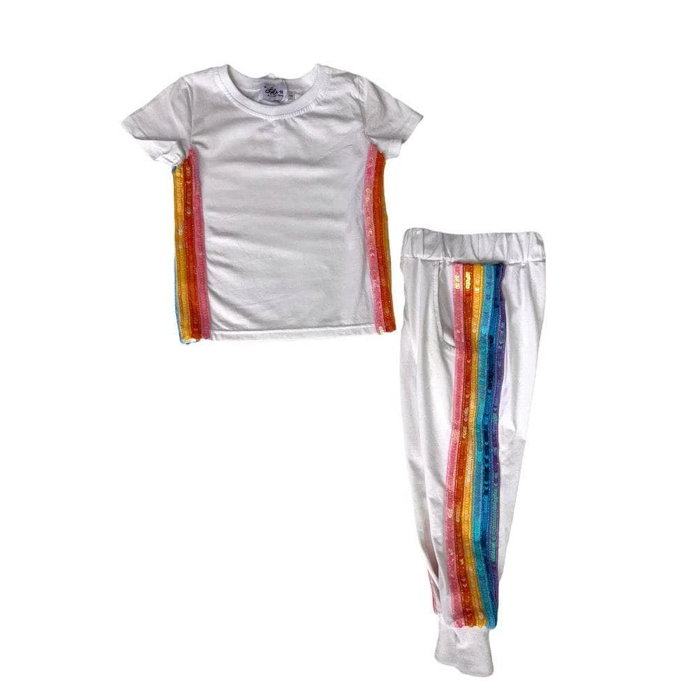 Top 10 ๐ฏ Lola + The Boys New Arrivals White Rainbow Sequin Jogger Set ๐ 5 Lola + The Boys New Arrivals White Rainbow Sequin Jogger Set